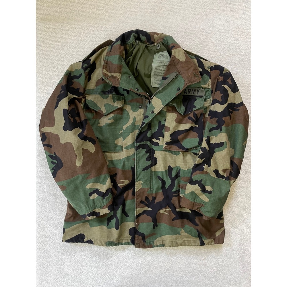 '96 Golden Mfg Mens Medium Field Jacket Camo M-65 Woodland Military Army Vintage